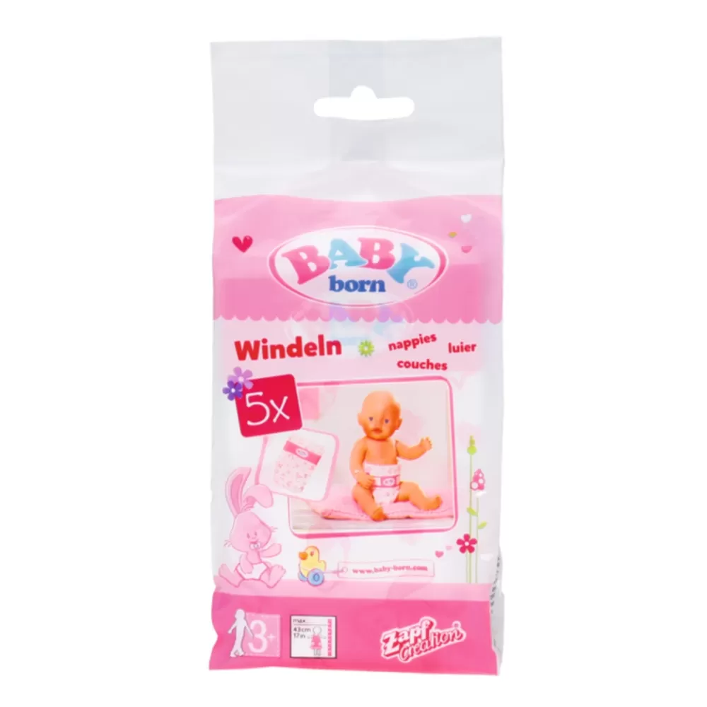 Baby Born Munecas Y Peluches*Accesorio Para Muneca Bebe Pack De 5 Panales