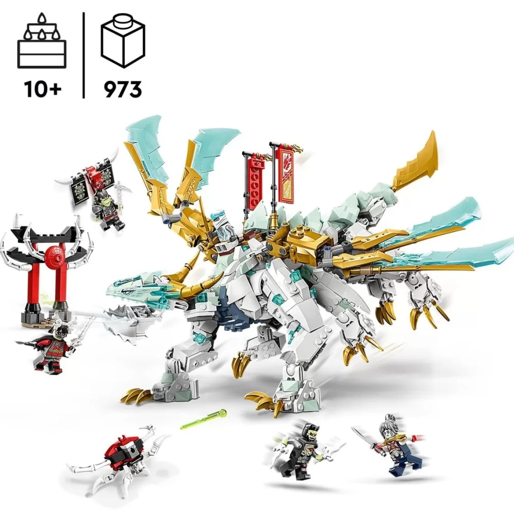 LEGO Puzzles Y Construcciones*Animal De Juguete 2En1 Para Construir Criatura Dragon De Hielo De Zane Ninjago