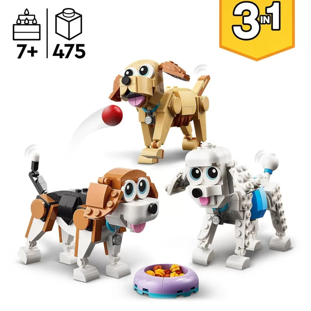 LEGO Puzzles Y Construcciones*Animales De Juguete Para Construir Perros Adorables Y Accesorios Creator 3 En 1