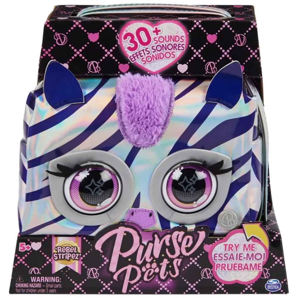 PURSE PETS Juegos Educativos*Bolso Interactivo Metallic Magic Zebra