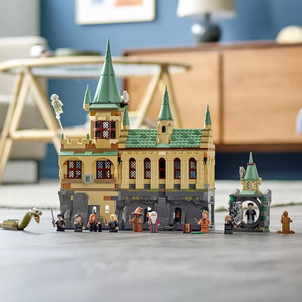 LEGO Puzzles Y Construcciones*Castillo De Juguete Para Construir Hogwarts: Camara Secreta Con Basilisco Y Mini Figura Dorada Wizarding World Harry Potter