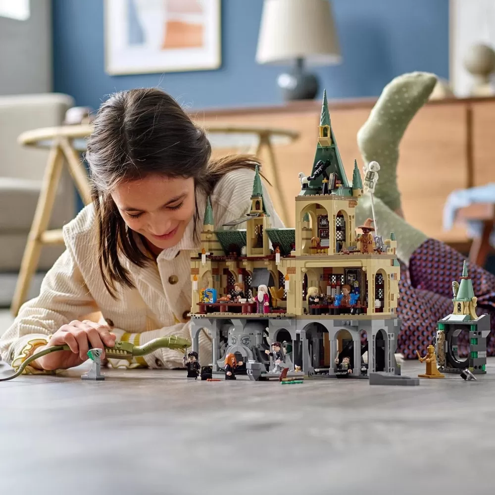 LEGO Puzzles Y Construcciones*Castillo De Juguete Para Construir Hogwarts: Camara Secreta Con Basilisco Y Mini Figura Dorada Wizarding World Harry Potter