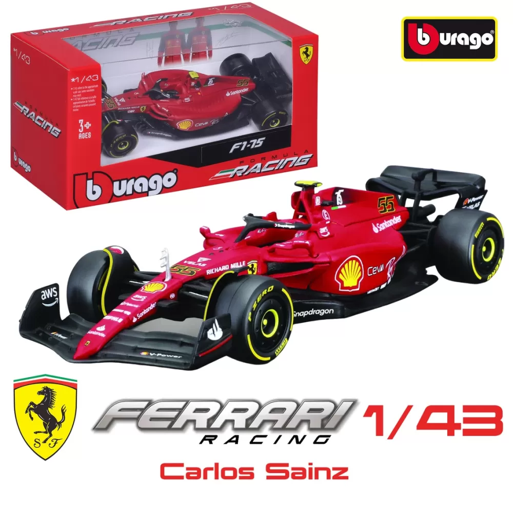 BBURAGO Coches, Circuitos Y Radiocontrol*Coche De Ferrari Formula 1 F1-75 Carlos Sainz R&P 1:43