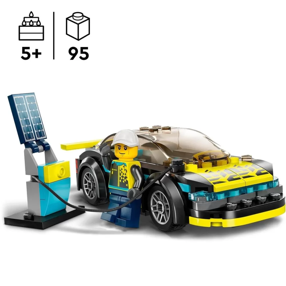 LEGO Puzzles Y Construcciones*Coche De Juguete Para Construir Deportivo Electrico Y Mini Figura De Piloto City