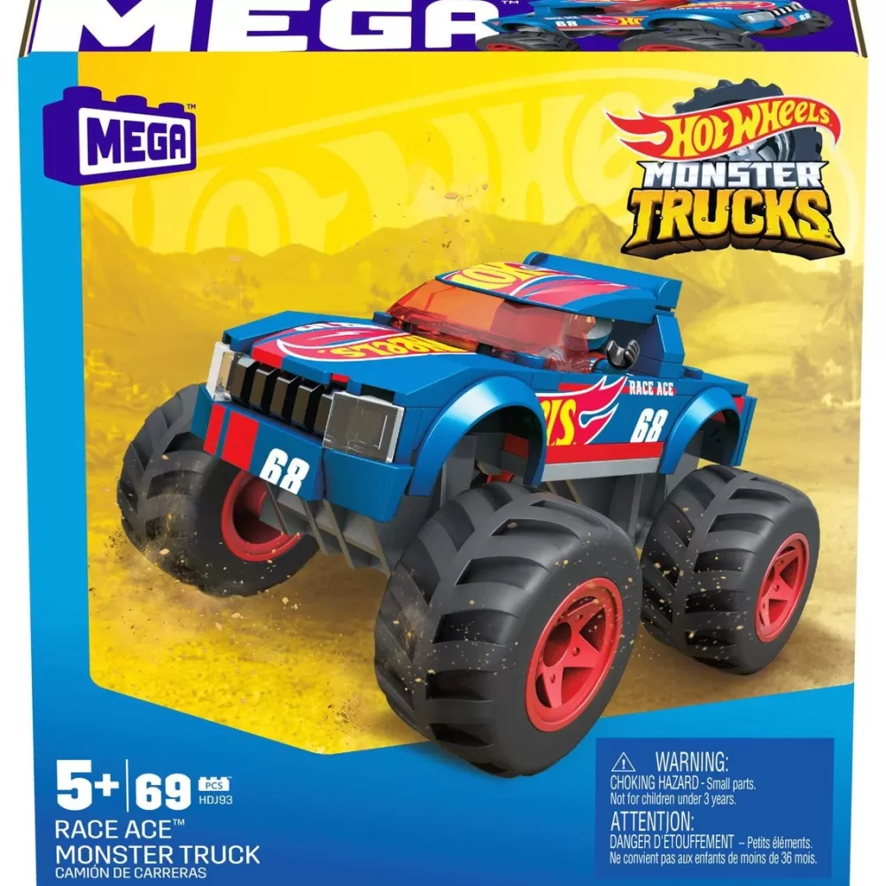 Hot Wheels Puzzles Y Construcciones*Conjuntos De Construccion Poderosos Monster Trucks De De Mega