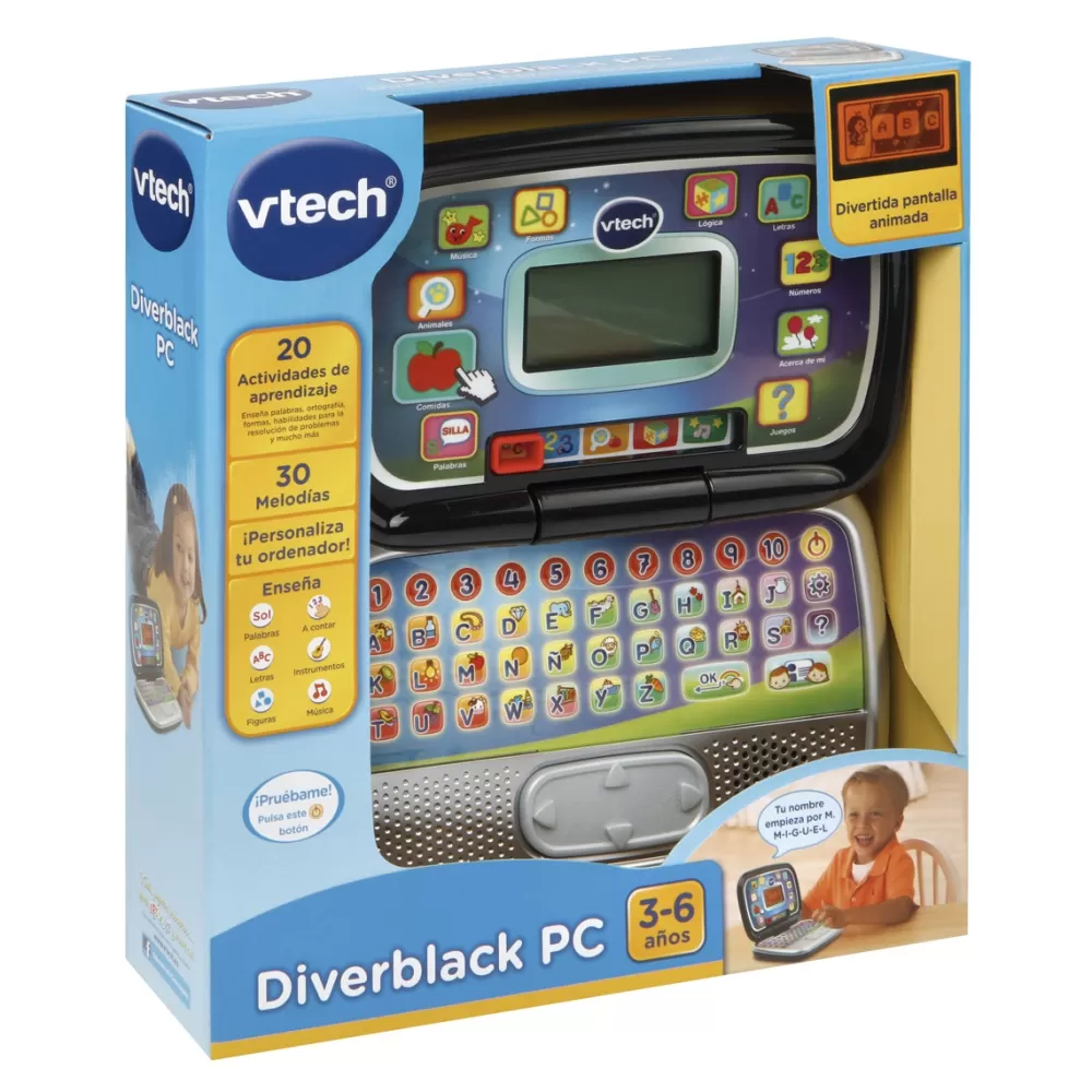 VTech Electronicos*Diverblack Pc Ordenador Infantil Educativo Para Aprender Desde Casa