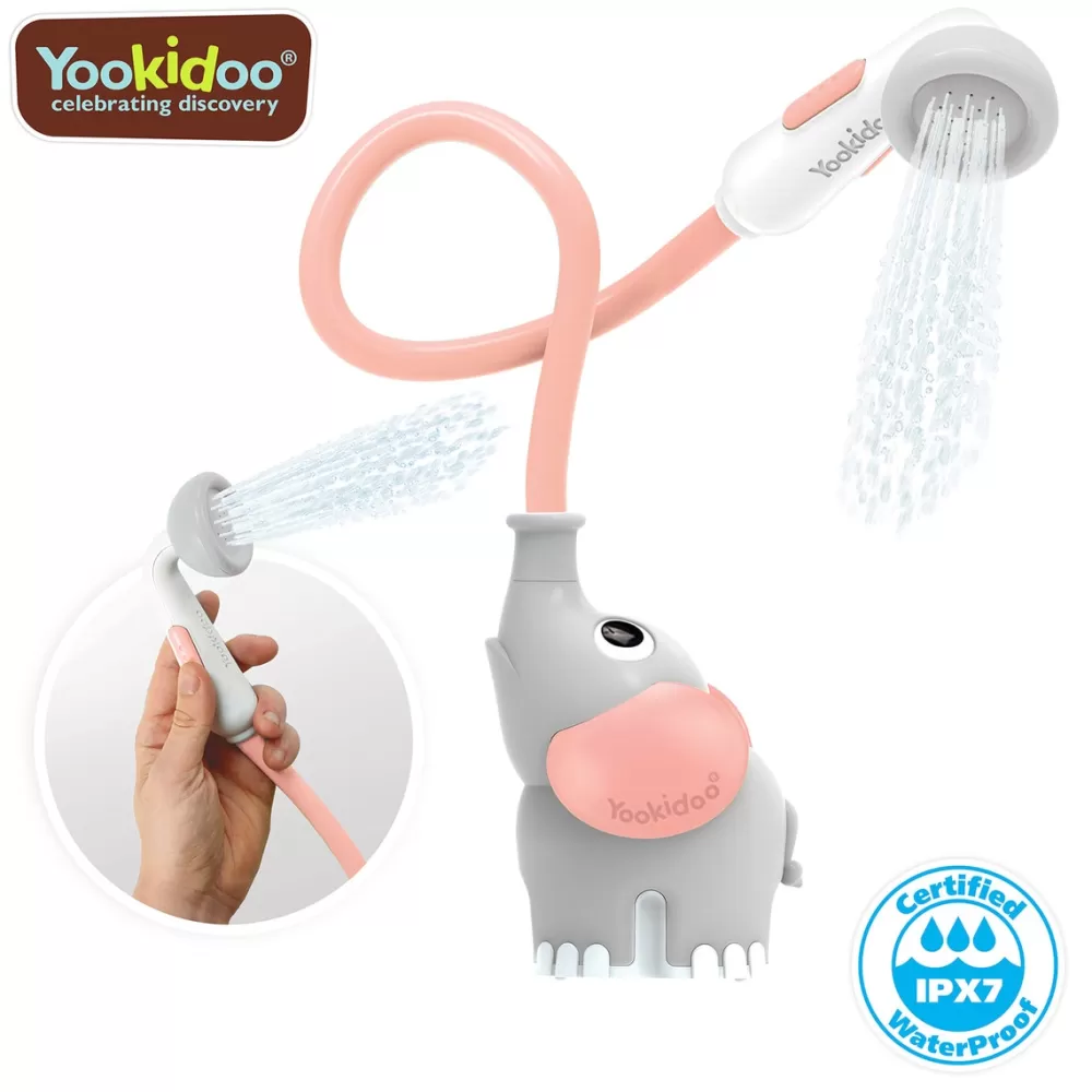 Yookidoo Preescolar*Ducha Banera Elefante Rosa