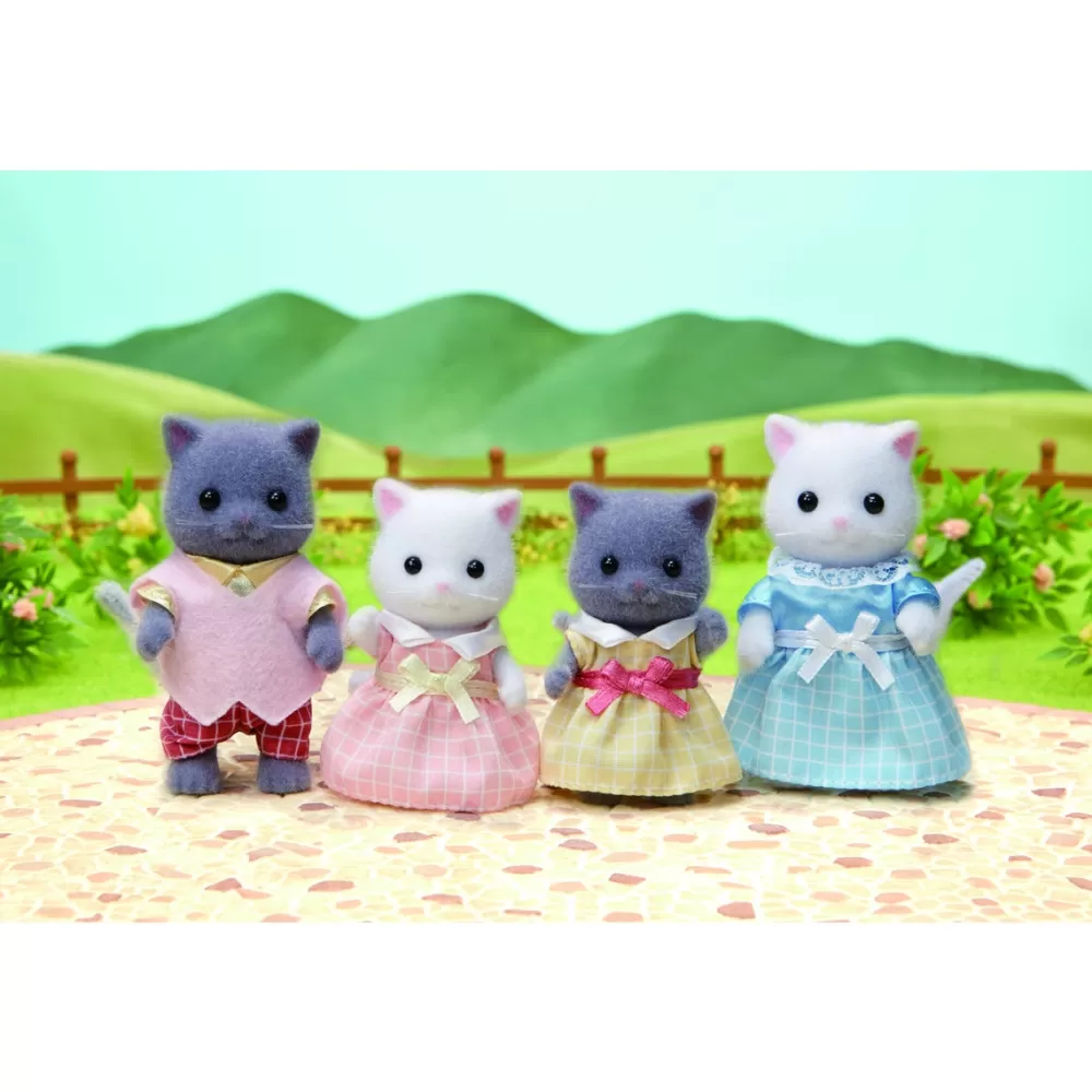 Sylvanian Families Munecas Y Peluches*Familia Gato Persa 4 Figuras