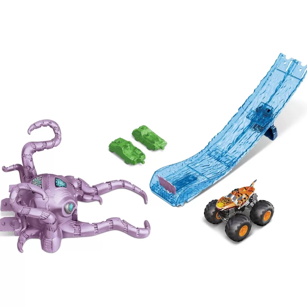 Hot Wheels Coches, Circuitos Y Radiocontrol* Monster Trucks Vehiculo Con Pista De Coches De Juguete