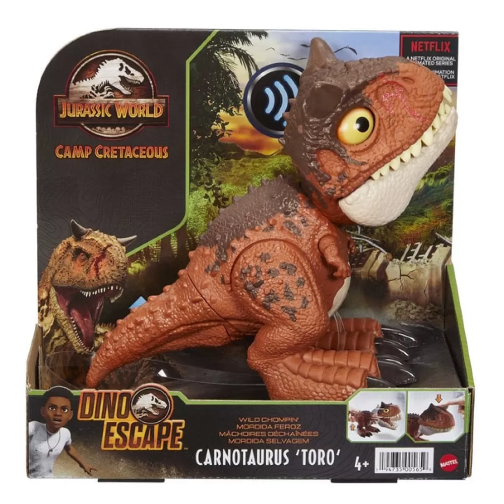 Jurassic World Munecos Articulados* Bebe Carnotaurus Mordedor Dinosaurio Articulado Con Movimientos Y Sonidos