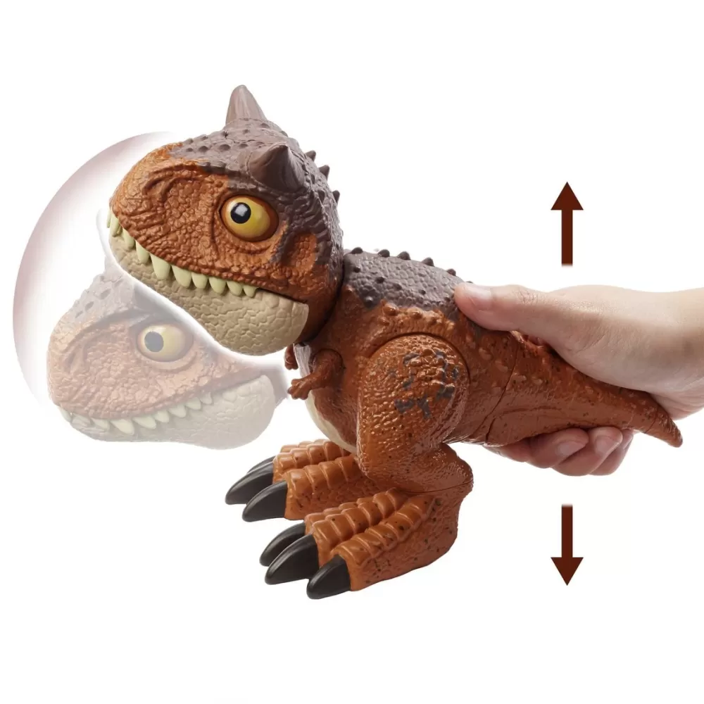 Jurassic World Munecos Articulados* Bebe Carnotaurus Mordedor Dinosaurio Articulado Con Movimientos Y Sonidos