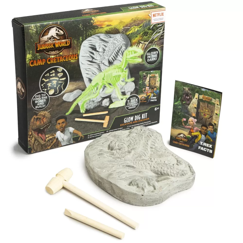 Jurassic World Juegos Educativos*Kit De Excavacion Brillante En La Oscuridad