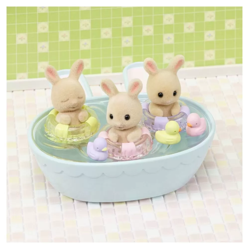 Sylvanian Families Munecas Y Peluches*La Hora Del Bano De Los Trillizos