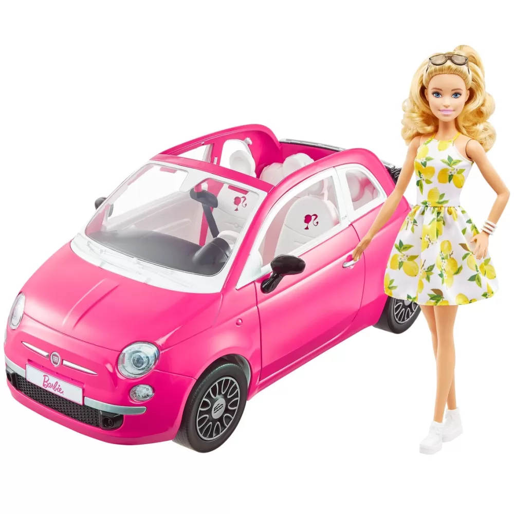 Barbie Munecas Y Peluches*Muneca Y Coche Fiat 500