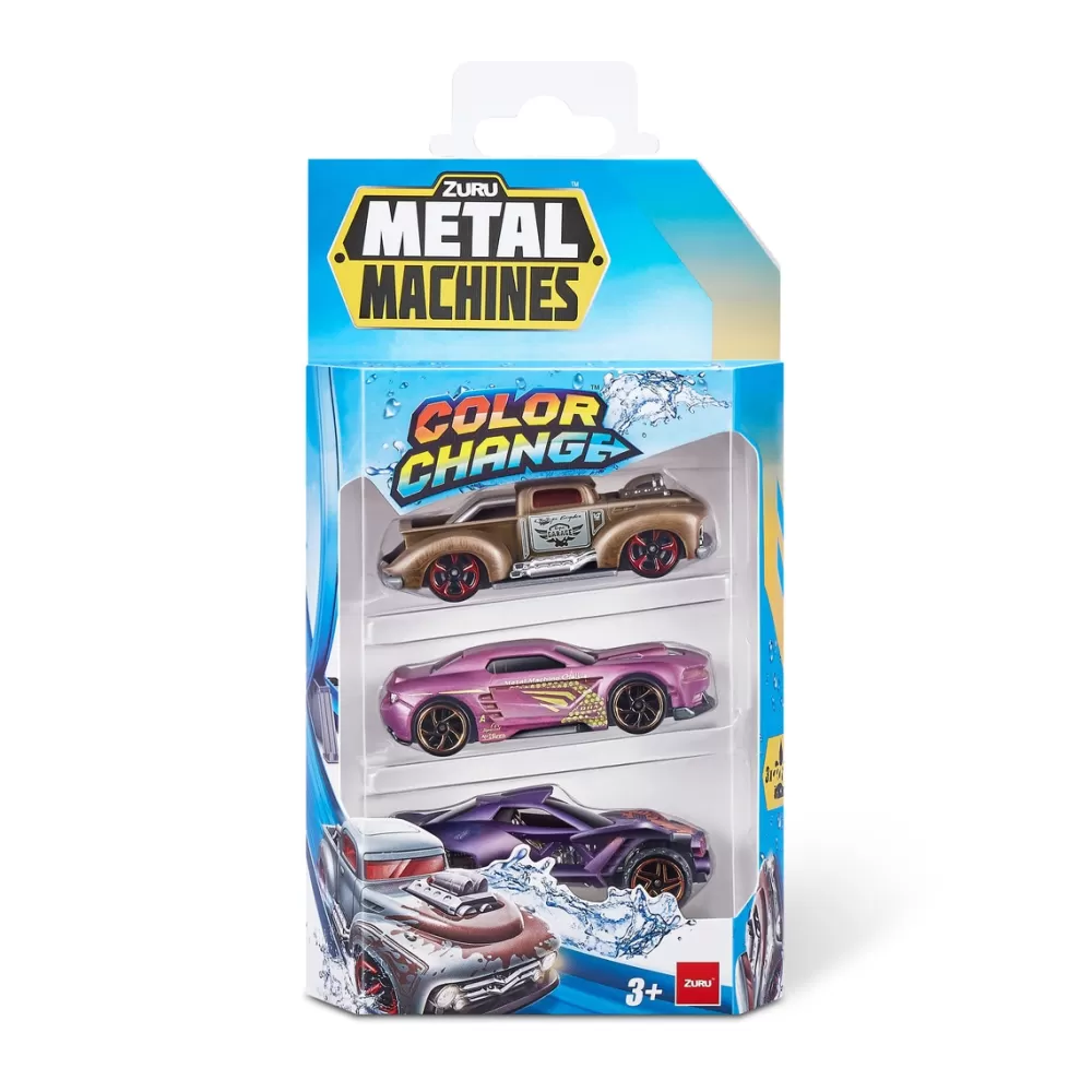 Metal Machines Coches, Circuitos Y Radiocontrol*Pack Surtido 3 Vehiculos Color Change