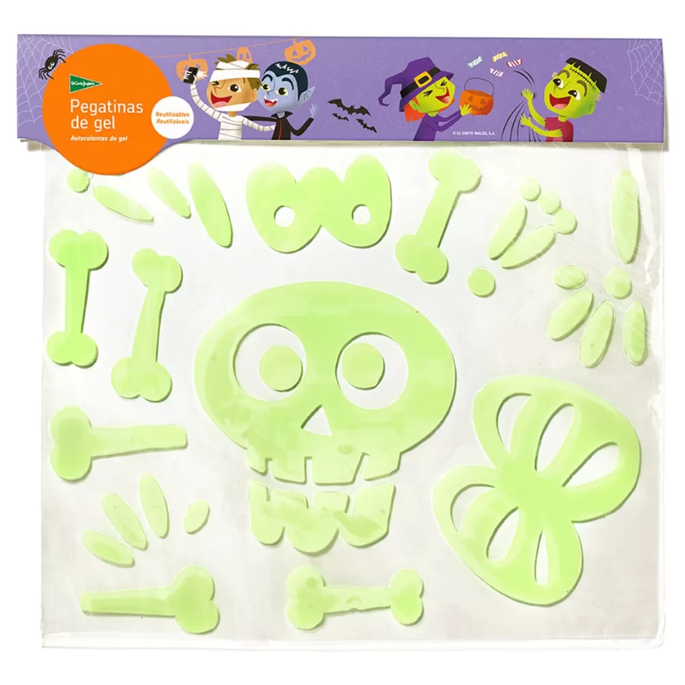 El Corte Inglés Disfraces Y Complementos*Pegatinas De Gel Reutilizables Esqueleto Halloween