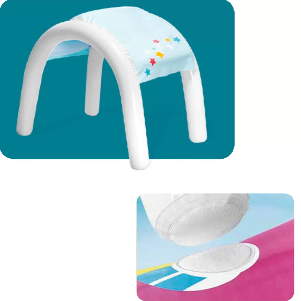 Intex Juguetes Al Aire Libre*Piscina Con Ducha + Toldo Unicornio