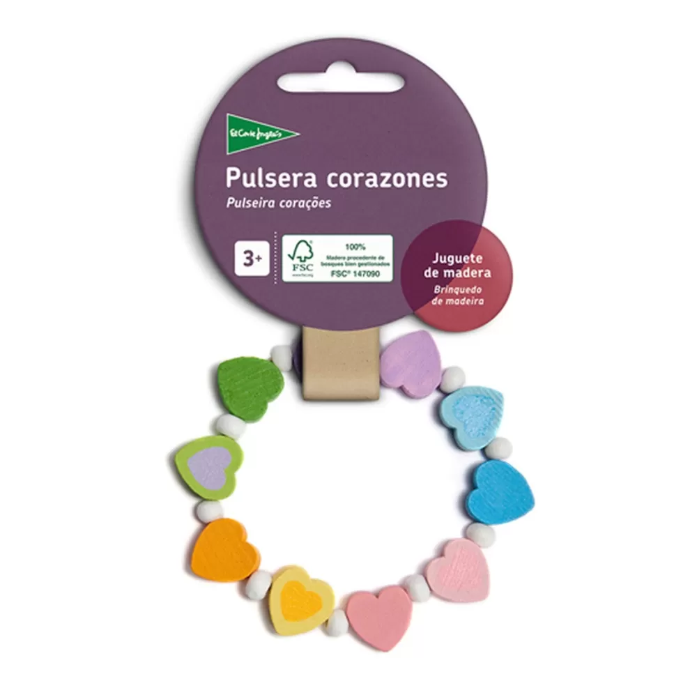 El Corte Inglés Disfraces Y Complementos*Pulsera De Corazones De Madera Sostenible El Corte Ingles