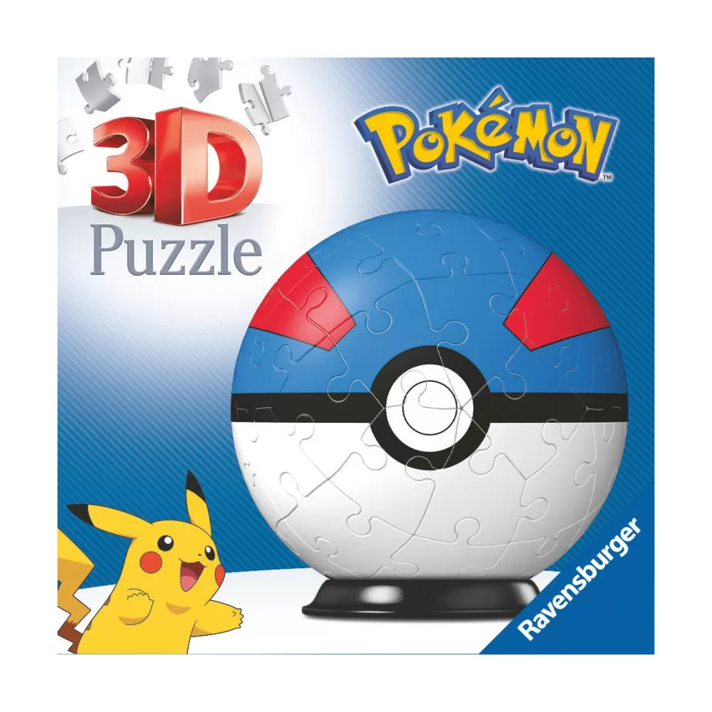 Ravensburger Puzzles Y Construcciones*Puzzle 3D Pokemon Great Ball 54 Piezas