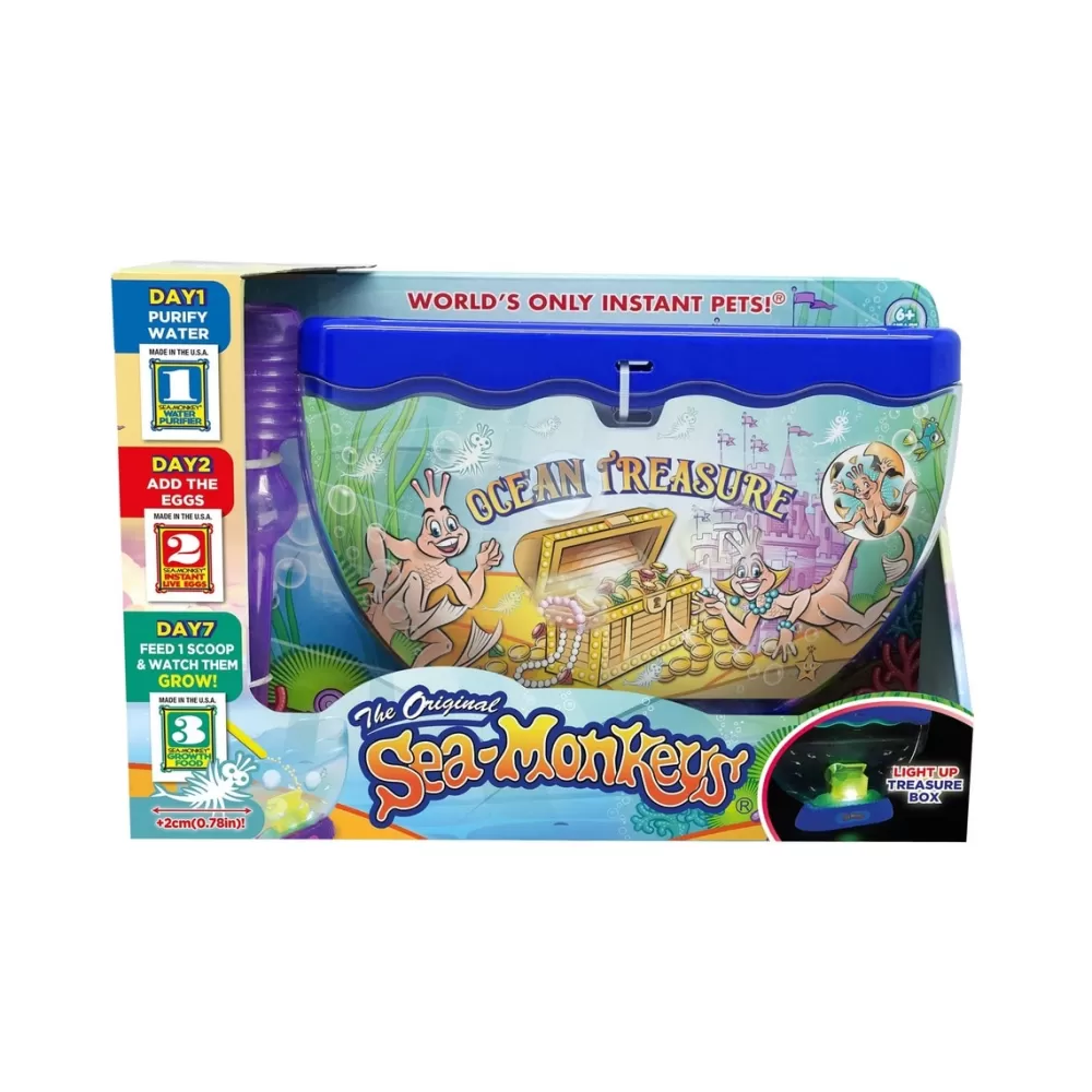 Bizak Juegos Educativos*Sea Monkeys Ocean Zoo Cofre Del Tesoro Con Luz