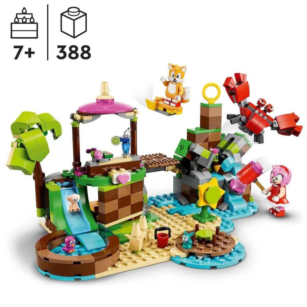 LEGO Puzzles Y Construcciones*Set De Construccion Sonic: Isla De Rescate De Animales De Amy Gaming Sonic The Hedgehog