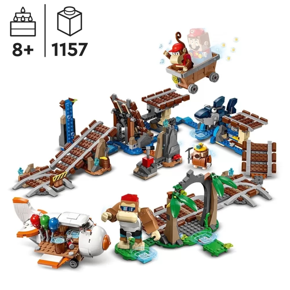 LEGO Puzzles Y Construcciones*Set De Construccion Vagoneta Minera De Diddy Kong Set De Expansion: Donkey Kong Super Mario