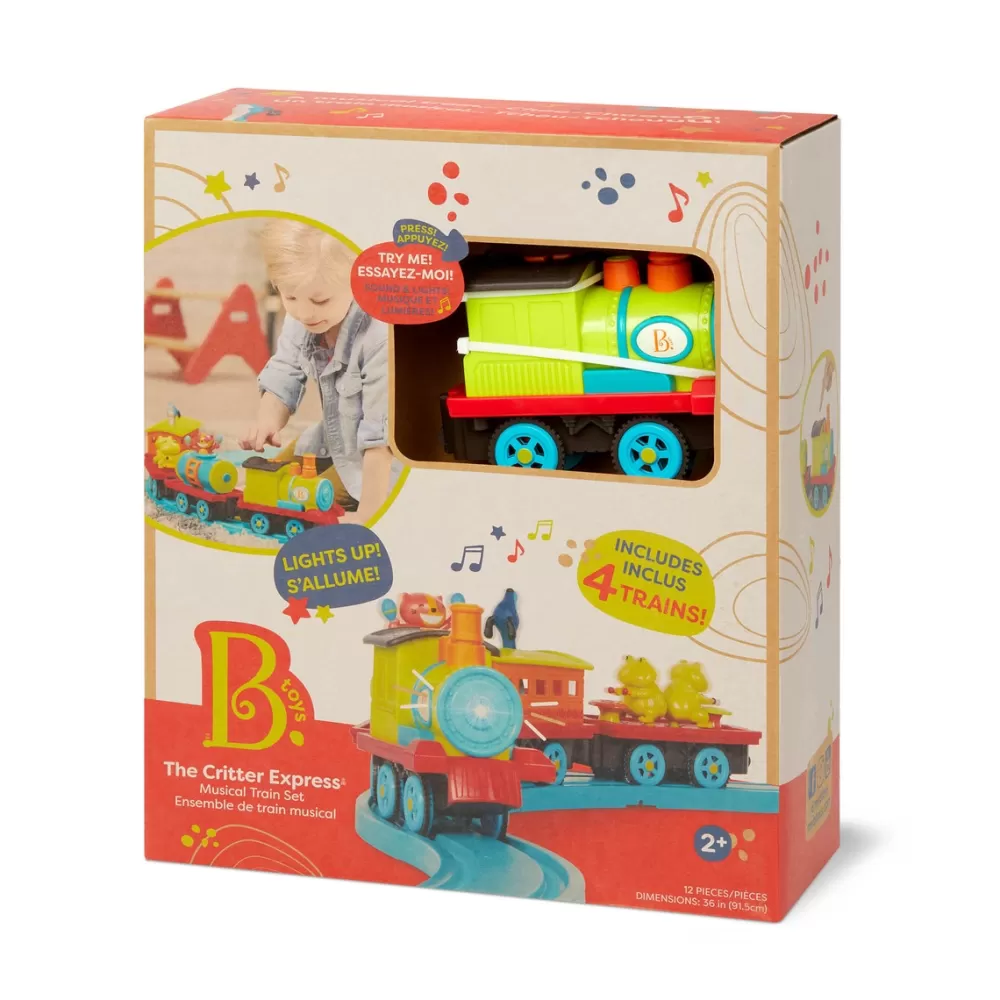 B.TOYS Preescolar*Tren Electrico Musical Con Luces Y Sonidos "The Critter Express"