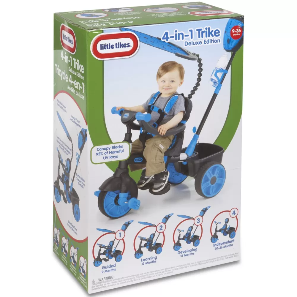 Little Tikes Bicicletas, Correpasillos, Triciclos*Triciclo Deluxe 4 En 1 Azul Neon